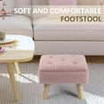 thumbnail image 5 of Storage Ottoman, Small Foot Stool Ottoman with Storage, Boucle Teddy Velvet Foot Rest with Padded Seat, Sturdy Wood Legs Stool for Living Room, Bedroom, Couch, Enterway (Pink), 5 of 14