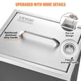 thumbnail image 5 of VEVOR Drop in Ice Chest, 14"L x 12"W x 18"H Stainless Steel Ice Cooler, Commercial Ice Bin with Cover, 40 qt Outdoor Kitchen Ice Bar, Drain-pipe and Drain Plug Included, for Cold Wine Beer, 5 of 9