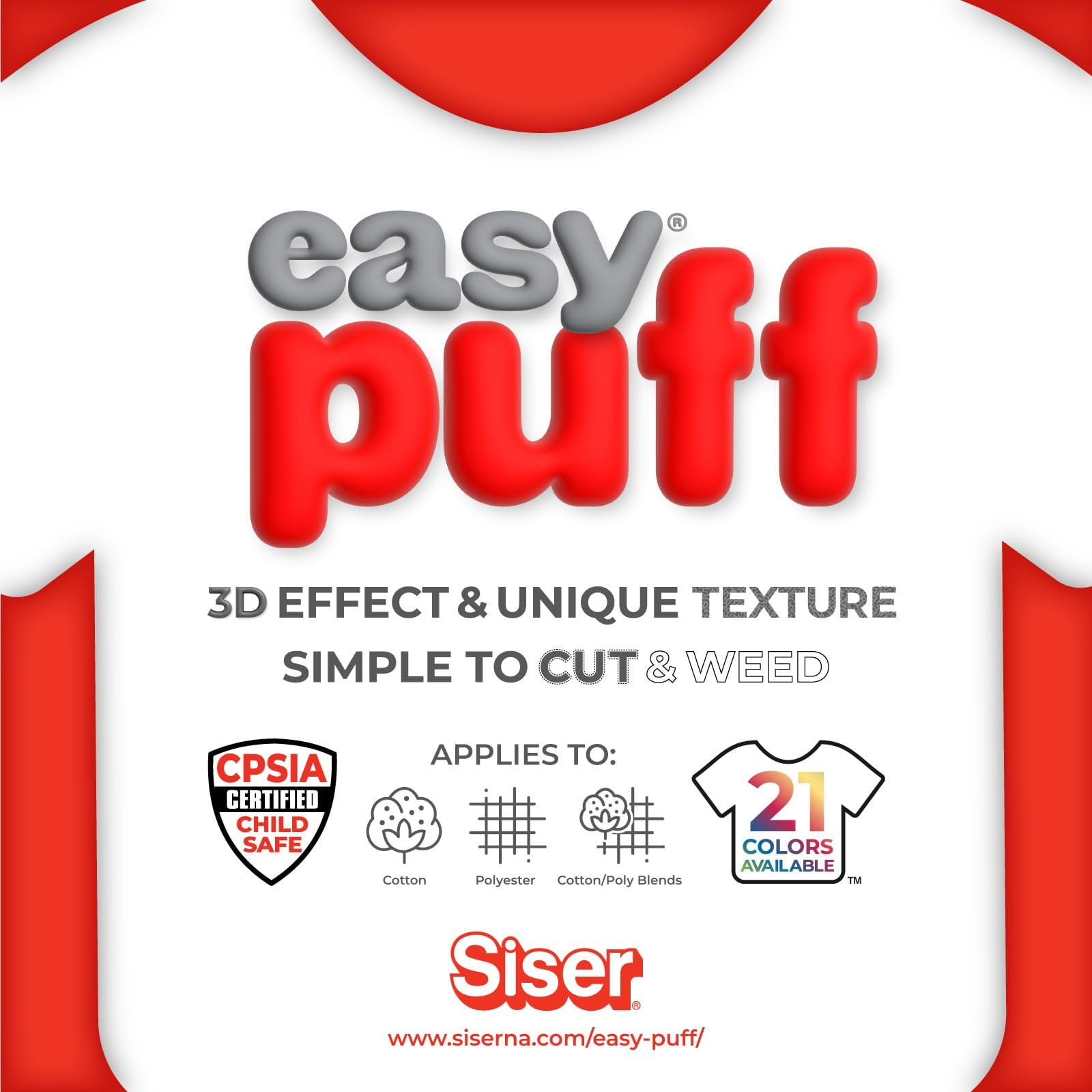 Siser Easy Puff HTV 11.8"x10yd - Puffy Heat Transfer Vinyl Yellow - Compatible with Siser, Cricut, and Silhouette Cutters CPSIA Certified