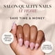 thumbnail image 2 of Short Press On Nails Glamnetic Lovers Knot en color almendra con detalles de lazo, 2 of 6