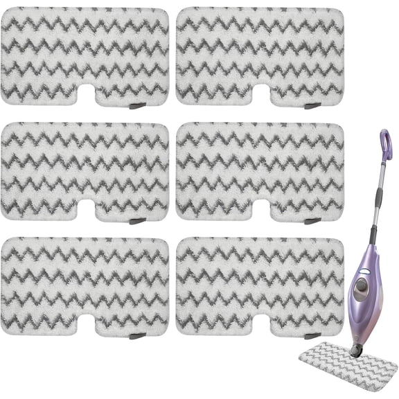 Steam Pocket Mop Replacement Pads Compatible with Shark S3501 S3550 S3601 S3801CO S3901 SE450 S2901 S2902 Steam Pocket Mop, Microfiber Reusable Refills, 6 Pack