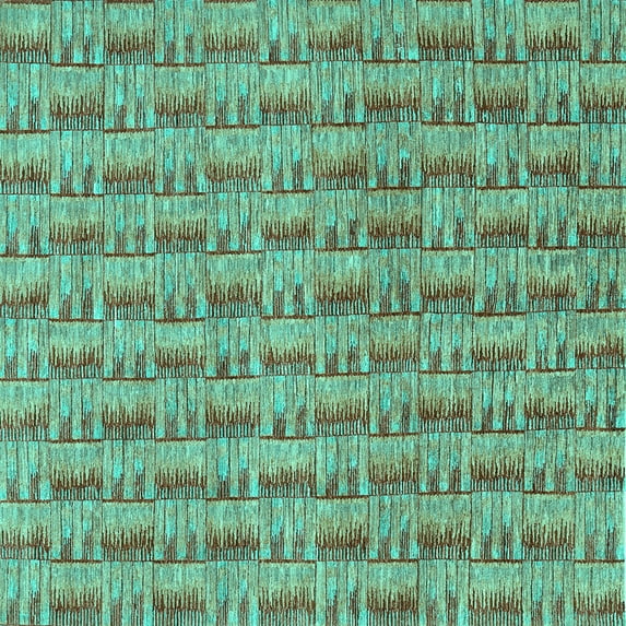 Ahgly Company Machine Washable Indoor Square Abstract Turquoise Blue Contemporary Area Rugs, 4' Square