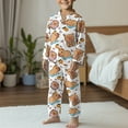 thumbnail image 5 of Yuyamidu Adorable Capybara Button Up Pajama Set Orange Kid's Long Sleeve Pjs Sweatshirt & Sweatpants 2 Piece Longewear for Boys Girls 13-14 Casual Sleepwear, 5 of 7