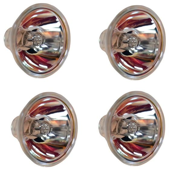 HQRP 4-Pack 15V 150W MR16 Shape GZ6.35 Base Halogen Lamp Bulb for Fiber Optic Illuminators 6423 / 64634