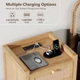 thumbnail image 3 of LGHM Nightstand Set of 2 with Charging Station, Farmhouse Bedside Tables Night Stands with Drawer, Boho Side Tables for Bedroom, Living Room, Oak, 3 of 9