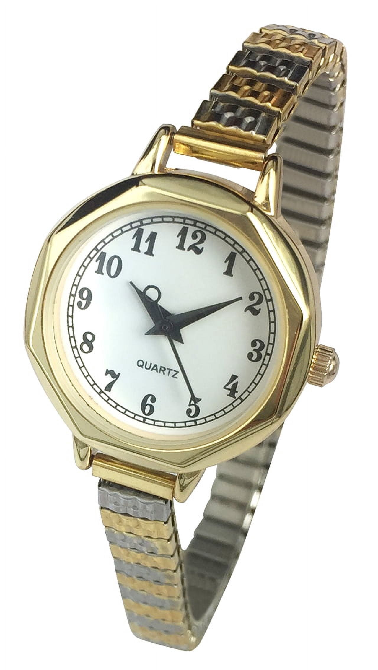 Time and Tru Ladies Analog Stainless Steel Expansion 2 Tone Wristwatch