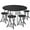 Black, variant on MoNiBloom 7 Pieces 5 FT Folding White Round Table and Chair Set, Banquet Event Wedding Card Desk with Handle and Steel Stools