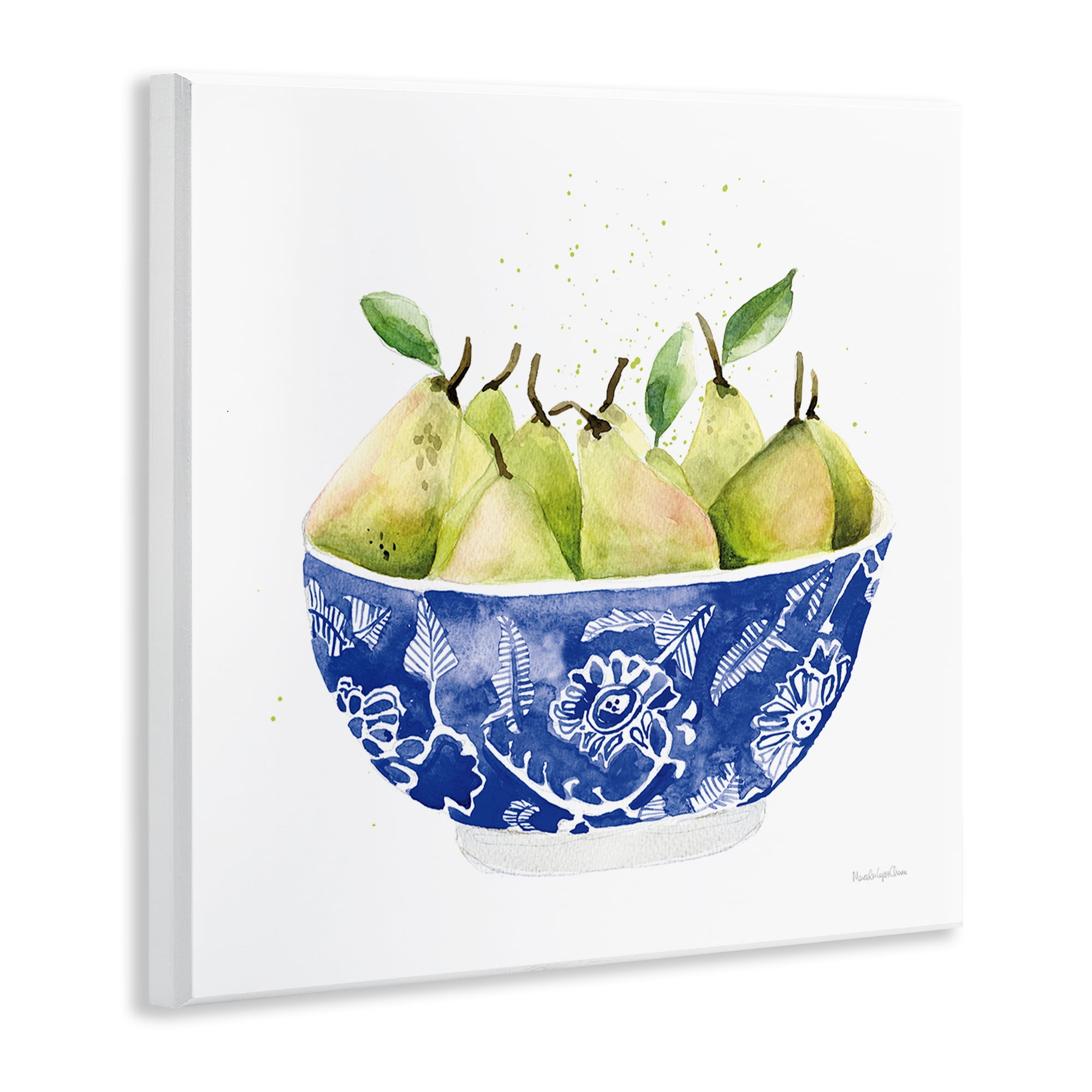 Stupell Industries Elegant Bowl of Pears Food & Beverage Painting Unframed Art Print Wall Art, 12 x 12