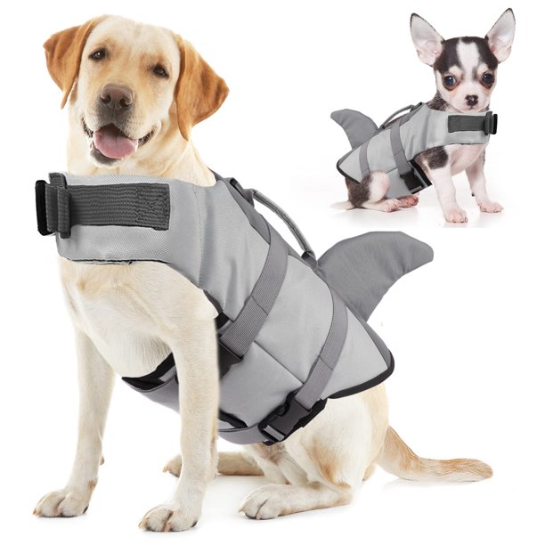 Dog Life Jacket, Ripstop Pet Safety Floatation Life Vest with Rescue Handle for Small Medium