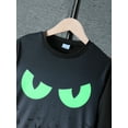 thumbnail image 6 of Mikrdoo 11 Years Big Boys Casual Long Sleeve Top & Joggers Set, 12 Years Kid Boys Halloween Glow-in-the-dark Bat Pattern, 2Pcs Co Ord Set For Spring Fall, 6 of 9