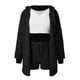 thumbnail image 2 of Pijama de piezas Gibobby para Mujer chaleco pantalones cortos chaqueta felpa negro XL, 2 of 5