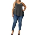 thumbnail image 2 of Agnes Orinda Women's Plus Size CamisoleV Neck Sparkle Silvery Sleeveless Spaghetti Strap Cami Tank Tops, 2 of 5