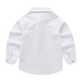thumbnail image 5 of UACY Toddler Boys Button Up Dress Shirt Kids Long Sleeve Cotton T-Shirt Soft Trendy Blouses Simple Tops Tees (White, 3-4 Years), 5 of 8