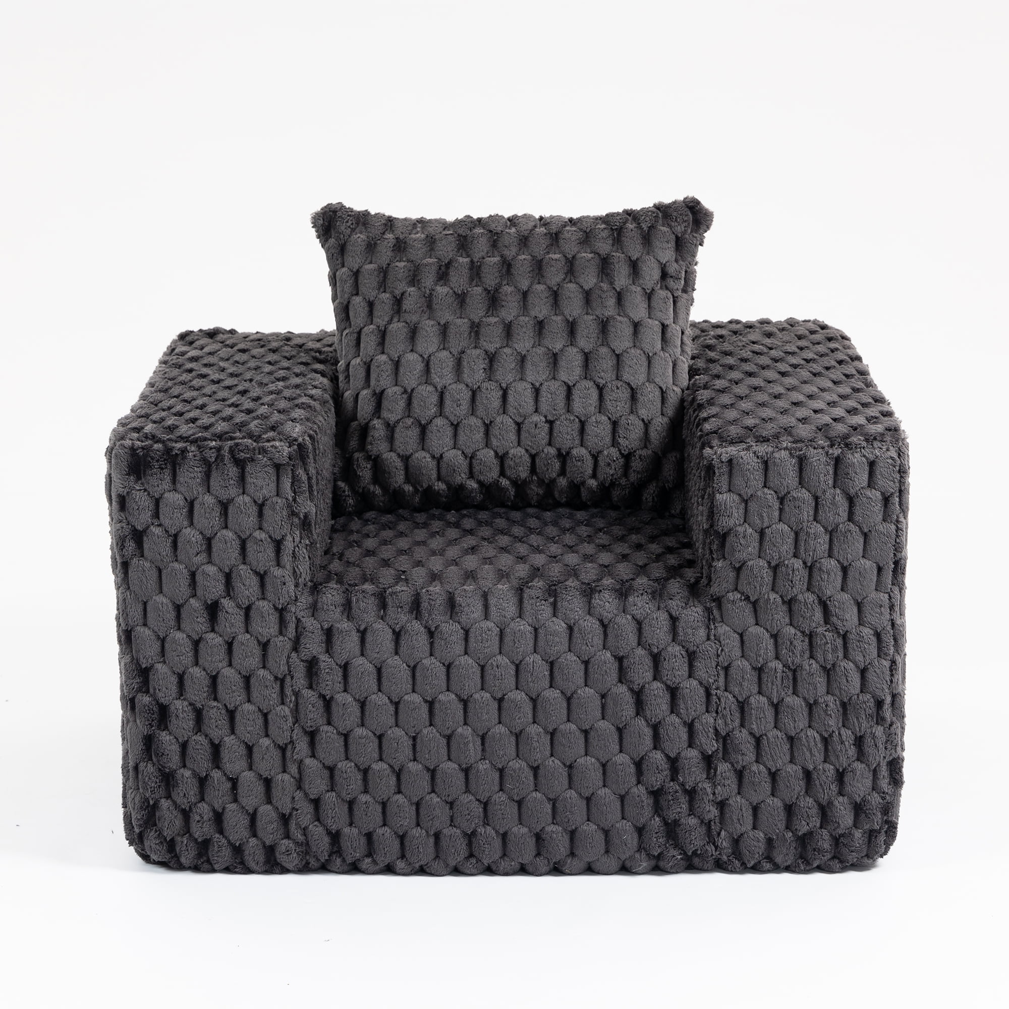 Demi Bonn 42" Corduroy Sofa Couches, Sofa Memory Foam Couches for Living Room, Cloud Couch with Ottoman, Gray