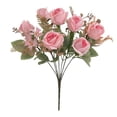 thumbnail image 1 of Ramo de flores artificiales Rosa y peonía crisantemo, decoración para bodas en casa, tela de seda de larga duración, tallos flexibles, exposición interior de oficina, 30cm, 1 of 8