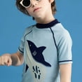 thumbnail image 5 of Boys Rash Guard Set Short Sleeve Swim Shirt Quick Dry Swimwear Trunks 2 Piece Bathing Suit Swimsuits Blue, 8 Years, 5 of 7