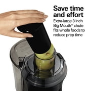Hamilton Beach Big Mouth Juicer Machine for Fruits and Vegetables with Extra Large Chute, Extractor de Jugos, Black