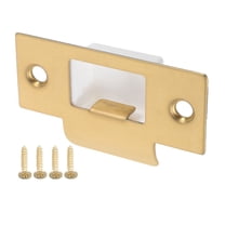 BESTYASH Metal Door Strike Plate Set, Golden Finish, Easy Installation, 1 Piece for Secure Door Lock
