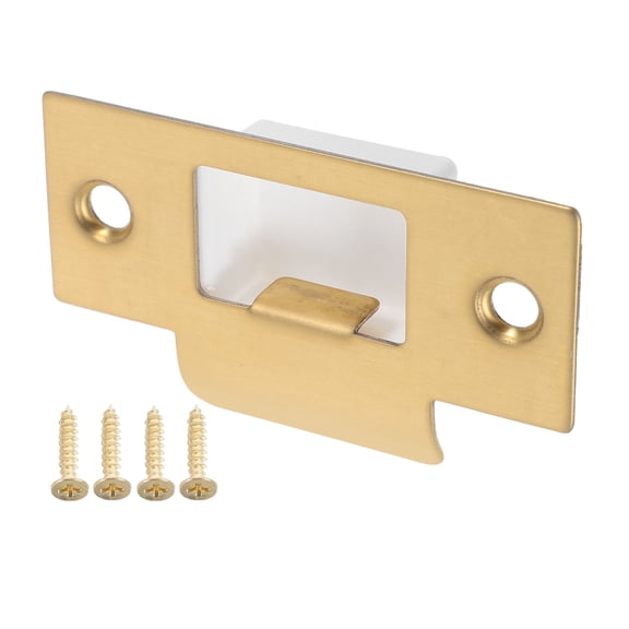 BESTYASH Metal Door Strike Plate Set, Golden Finish, Easy Installation, 1 Piece for Secure Door Lock
