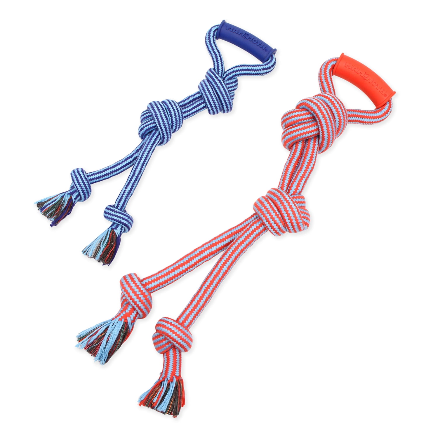 Mammoth Flossy Chews Extra Twin Dog Tug Toy with Handle, Large, 24"
