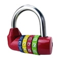 thumbnail image 4 of MERIGLARE Cadenas à Combinaison 4 Chiffres Cadenas à Mot de Passe pour Gym Casier Valise Rouge Option 4-Rouge, 4 of 7