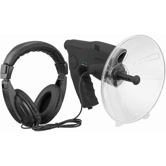 Parabolic Dish Directional Microphone Monocular X8 Times Long Distance Hearing Tools （Headphones Included）