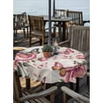 thumbnail image 2 of Outdoor Tablecloth with Umbrella Hole Zipper Pink Spring Floral Round Tablecloth 54" Waterproof Outside Table Cloth Farmhouse Flowers Botanical Butterfly Patio Table Cover Tablecloths for Picnic, 2 of 8