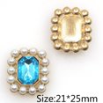 thumbnail image 1 of 20Pcs/Lot 21*25MM Alloy Pearl Rhinestone Flat Bottom Sewing Buckle Handmade DIY Apparel Wedding Decoration Accessories Lake Blue, 1 of 6