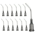 thumbnail image 1 of Agujas de dispensación anguladas Uxcell 16Ga, 25Pcs 1Pulgada Punta roma curva de 45° con bloqueo Luer para rellenar tintas líquidas, adhesivos, aceites, gris, 1 of 6