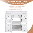thumbnail image 6 of 36" Bathroom Vanity without Sink, Vanity Cabinet Without Top, Bathroom Cabinet with Door Adjustable Shelf and 6 Drawers, Cabinet Base Only, White, 6 of 9