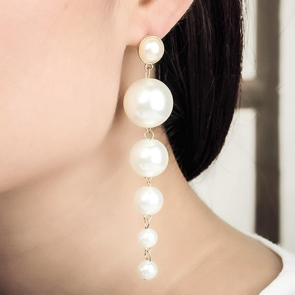 1 Pair Pearl Dangle Earrings Dangling Earrings Hanging Earrings Wedding Party Prom Earrings Everyday Illusion Jewelry for Women Wedding Birthday Party Jewelry Gifts