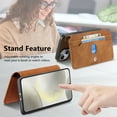 thumbnail image 6 of For Samsung Galaxy A54 5G Case with RFID Blocking Card Holder for Women Men,Compatible with MagSafe,Detachable Wallet 2 in 1 PU Leather Magnetic Snap Flip Kickstand Zipper Pouch Phone Case,Brown, 6 of 11