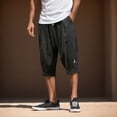 thumbnail image 3 of Fgnfyis Mens Sports Shorts Striped Jogging Bottoms Summer Training Trousers with Pockets Elastic Waistband Breathable Shorts Men's Shorts Black XXL, 3 of 7
