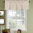 thumbnail image 3 of 2 Pack Beige Pure Color Valances for Windows Bedroom Living Room Window Treatments, Aesthetics Contemporary Modern Rod Pocket Valance Drapes Short Kitchen Curtains Over Sink 54"x18", 3 of 8