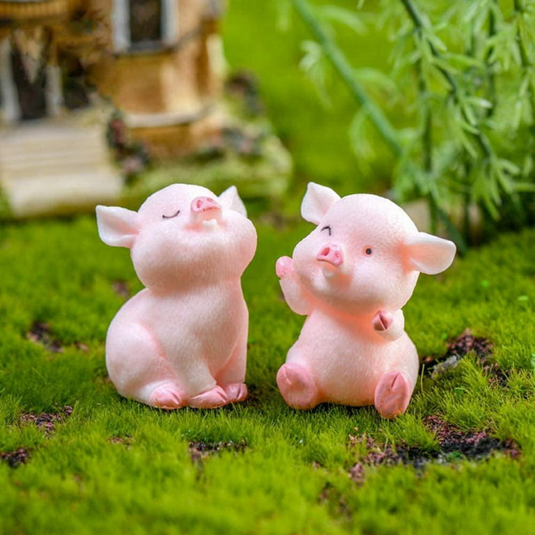 MINIATURE PIGS Mini Farm Animals Figures Figurine Pig Fairy Garden  Dollhouse Diorama Terrarium Supply Small Craft Tiny MICRO Miniatures 1:12 