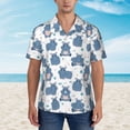 thumbnail image 2 of Sikiie Cute Hippos Print Men's Hawaiian Shirt, Summer Beach Button Pocket Short Sleeve T-Shirt,Large, 2 of 7