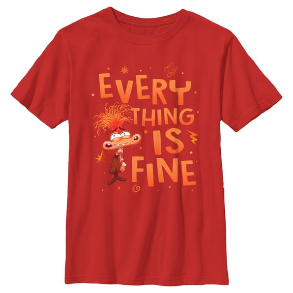 Boy's Inside Out 2 Anxiety Everything Is Fine  Graphic T-Shirt