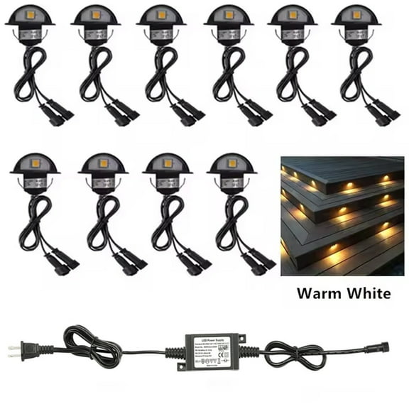 10PCS/Set IP65 Half Moon LED Deck Rail Step Stair Fence Lights Garden Lighting
