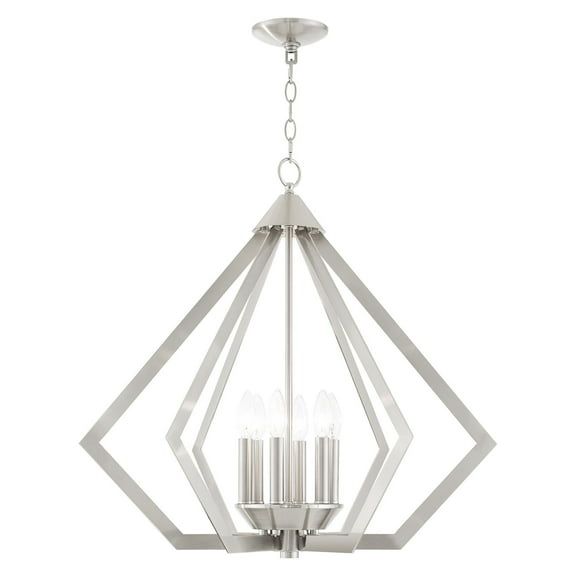 Livex Lighting Prism 6 Light Chandelier in Brushed Nickel