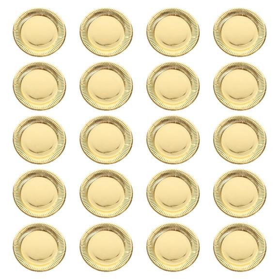 Homemaxs Party Occasion Disposable Paper Plates, 7" Diameter, Golden, 24 Count