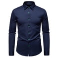 thumbnail image 2 of pstuiky Camisas de invierno de manga larga para hombre, Camisa blusa informal de manga larga con cuello vuelto y botones lisos a la moda para hombre camisetas de hombre l, 2 of 7