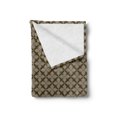 thumbnail image 2 of Renaissance Soft Flannel Fleece Throw Blanket, Vintage Damask Classic Floral in Earth Tones Baroque Revival Feminine, Cozy Plush for Indoor and Outdoor Use, 50" x 60", Green Brown White, by Ambesonne, 2 of 5