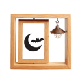 thumbnail image 1 of Luna Bat feliz Miedo Halloween Marco giratorio de madera 4x6, 1 of 3