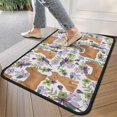 thumbnail image 4 of Yorkie Dog and Flower Florals Door Rugs,Washable Non Slip Door Mats Indoor,Decorative Door Mats,Entry Mat Indoor for Entrance,Bedroom,Kitchen,Bathroom,30"x17", 4 of 6