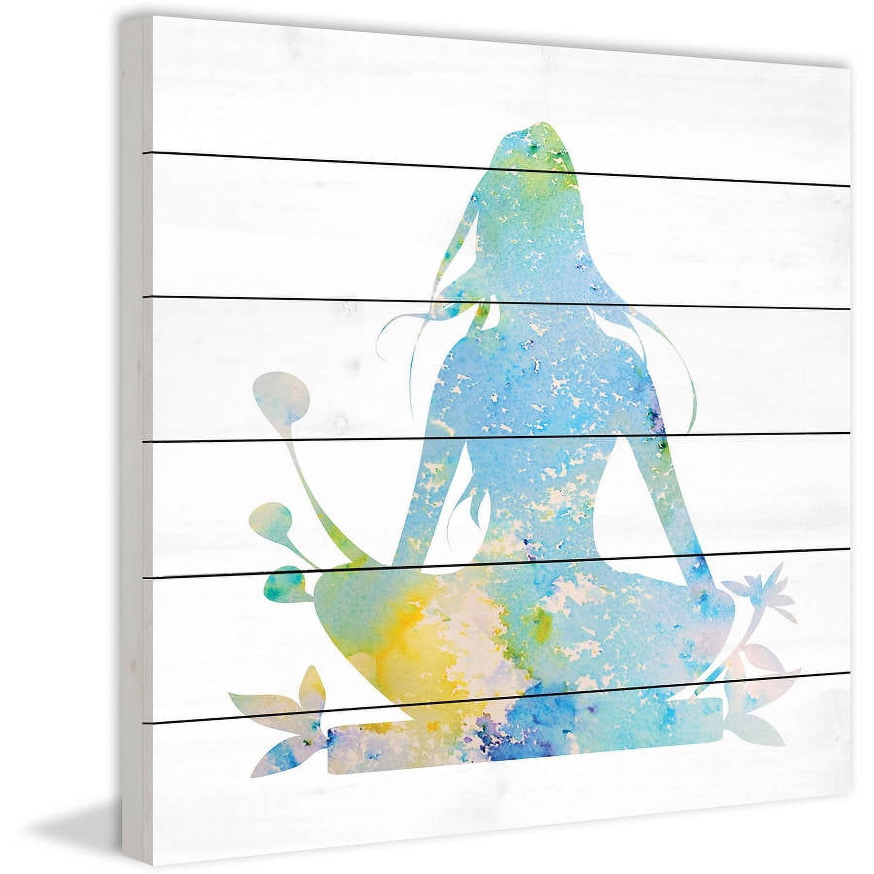 Marmont Hill "Blue Meditation" by Diana Alcala Painting Print on White Wood
