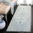 thumbnail image 3 of SAFAVIEH Wyndham Pompeii Damask Wool Runner Rug, Blue/Ivory, 2'3" x 9', 3 of 10