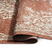 Nicole Miller New York Patio Country Azalea Transitional Medallion Indoor/Outdoor Area Rug, Terracotta/Ivory , 6'6x9'2