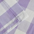 thumbnail image 4 of 3 Pieces Tier Curtains and Valance Set Buffalo Check Kitchen Tiers Plaid Gingham Rod Pocket Classic Short Small Cafe Curtains Country Farmhouse Cafe Bathroom 54"x18"/27"x24" Lilac & White, 4 of 8