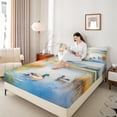 thumbnail image 4 of Homewish Mallard Duck Full Size Sheets 4-Piece for Female Men Adults,Rustic Cottage Animal Breathable Bed Sheets,Retro Vintage Lightweight Sheet Sets,Breathable Home Decor, 4 of 7