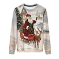 thumbnail image 5 of Craaazy Christmas Vintage Printed Round-neck Pullover For Men And Women's Casual Sporty Gifts Long-sleeved Fleece Sweatshirt To ps, 5 of 9